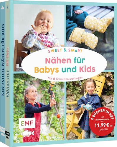 Sweet & smart – Nähen für Babys und Kids: Doppeltes Nähglück! 2 Bücher im Bundle: 25 praktische Projekte in den Größen 92 bis 128 mit 6 Schnittmusterbogen: Lätzchen, Matschhose, Regenjacke u.v.m. von Edition Michael Fischer