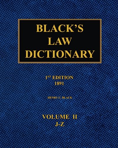 Black's Law Dictionary - 1st Edition (1891): Volume 2 von Independently published