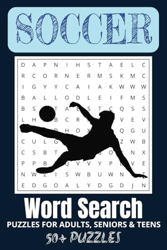 Soccer Word Search Puzzle Book: Words Searches with Easy to Read Print about Soccer, Football, Sports and More │ 6x9 inches, 110 pages │ 50+ Puzzles... Gifts for Vacations, Holidays and Free Time