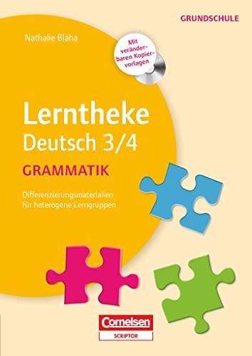 Lerntheke Deutsch: 3/4. Grammatik (inkl. CD-ROM): Grammatik 3/4 - Differenzierungsmaterial für heterogene Lerngruppen - Kopiervorlagen mit CD-ROM (Lerntheke Grundschule: Deutsch)