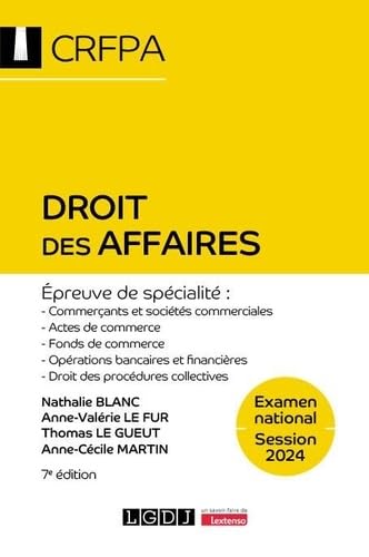 Droit des affaires - CRFPA - Examen national Session 2024 von LGDJ