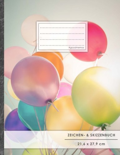 Zeichen- & Skizzenbuch: DIN A4 • 100+ Seiten, Softcover, Register, „Geburtstag“ • Original #GoodMemos Blanko Heft • Perfekt als Zeichenheft, Sketchbook, Handlettering