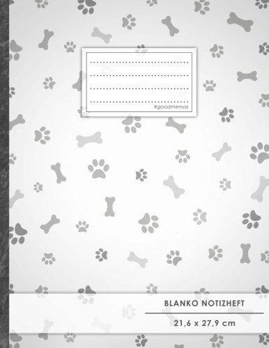 Blanko Notizbuch • A4-Format, 100+ Seiten, Soft Cover, Register, „Hundefreunde“ • Original #GoodMemos Blank Notebook • Perfekt als Zeichenbuch, Skizzenbuch, Sketchbook, Leeres Malbuch von Goodmemos