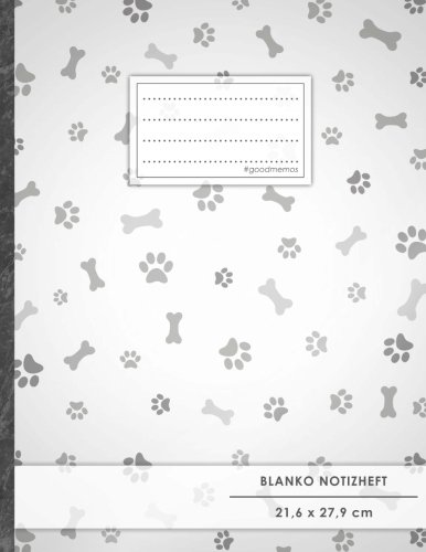 Blanko Notizbuch • A4-Format, 100+ Seiten, Soft Cover, Register, „Hundefreunde“ • Original #GoodMemos Blank Notebook • Perfekt als Zeichenbuch, Skizzenbuch, Sketchbook, Leeres Malbuch