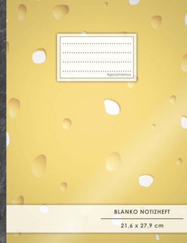 Blanko Notizbuch • A4-Format, 100+ Seiten, Soft Cover, Register, „Löcher im Käse“ • Original #GoodMemos Blank Notebook • Perfekt als Zeichenbuch, Skizzenbuch, Sketchbook, Leeres Malbuch