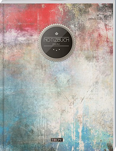 TULPE Blanko Notizbuch A4 „C027 Urban Classic“ (140+ Seiten, Vintage Softcover, Seitenzahlen, Register, Weißes Papier - Dickes Notizheft, Skizzenbuch, Zeichenbuch, Blankobuch, Sketchbook) von CREATESPACE