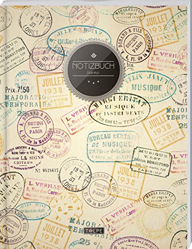 TULPE Blanko Notizbuch A4 „C029 Reisetagebuch“ (140+ Seiten, Vintage Softcover, Seitenzahlen, Register, Weißes Papier - Dickes Notizheft, Skizzenbuch, Zeichenbuch, Blankobuch, Sketchbook) von CreateSpace Independent Publishing Platform