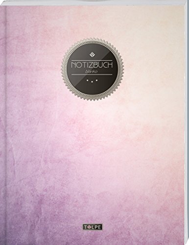 TULPE Blanko Notizbuch A4 „C086 Wischtechnik“ (140+ Seiten, Vintage Softcover, Seitenzahlen, Register, Weißes Papier - Dickes Notizheft, Skizzenbuch, Zeichenbuch, Blankobuch, Sketchbook) von CREATESPACE