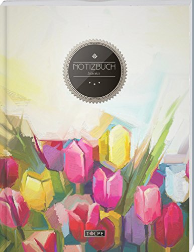 TULPE Blanko Notizbuch A4 „C094 Tulpenbeet“ (140+ Seiten, Vintage Softcover, Seitenzahlen, Register, Weißes Papier - Dickes Notizheft, Skizzenbuch, Zeichenbuch, Blankobuch, Sketchbook) von CreateSpace Independent Publishing Platform