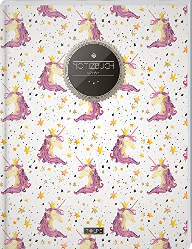 TULPE Blanko Notizbuch A4 „C131 Uniquehorn“ (140+ Seiten, Vintage Softcover, Seitenzahlen, Register, Weißes Papier - Dickes Notizheft, Skizzenbuch, Zeichenbuch, Blankobuch, Sketchbook) von CREATESPACE