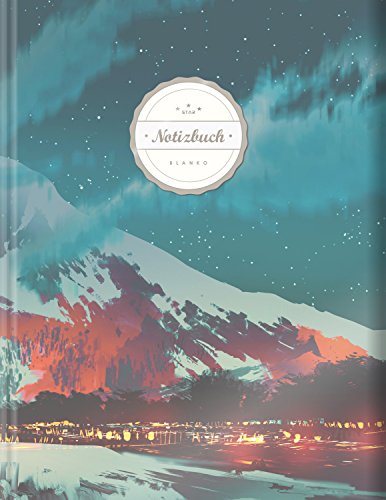Blanko Notizbuch (©Star, A4, 156 Seiten, Softcover) || Mit Register + Seitenzahlen || Leeres Notizbuch zum Selbstgestalten, Zeichenbuch, Skizzenbuch, Blankobuch, Malbuch „Berglandschaft“ von CREATESPACE