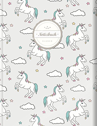 Blanko Notizbuch (©Star, A4, 156 Seiten, Softcover) || Mit Register + Seitenzahlen || Leeres Notizbuch zum Selbstgestalten, Zeichenbuch, Skizzenbuch, Blankobuch, Malbuch „Einhorntraum“ von CREATESPACE