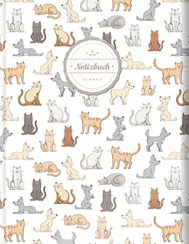 Blanko Notizbuch (©Star, A4, 156 Seiten, Softcover) || Mit Register + Seitenzahlen || Leeres Notizbuch zum Selbstgestalten, Zeichenbuch, Skizzenbuch, Blankobuch, Malbuch „Hunde & Katzen“ von CREATESPACE