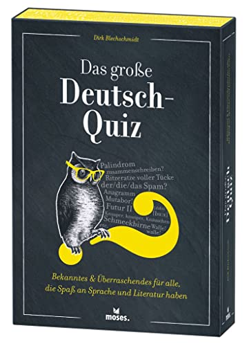 moses. Das große Deutsch-Quiz | Bekanntes und Überraschendes für alle, die Spaß an Sprache und Literatur haben | Quizfragen und Rätsel auf 75 Karten von Dirk Blechschmidt moses. Das große Deutsch-Quiz | Bekanntes und Überraschendes für alle, die Spaß an Sprache und Literatur haben | Quizfragen und Rätsel auf 75 Karten von Dirk Blechschmidt