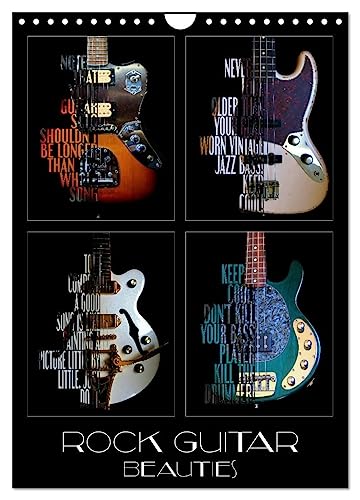 Rock Guitar Beauties (Wandkalender 2025 DIN A4 hoch), CALVENDO Monatskalender von CALVENDO