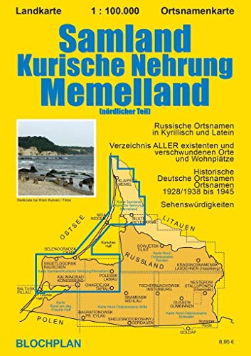 Landkarte Samland/Kurische Nehrung/Memelland: Memelland (nördlicher Teil) (Ostpreußen-Landkarten) von BLOCHPLAN Stadtplanerei