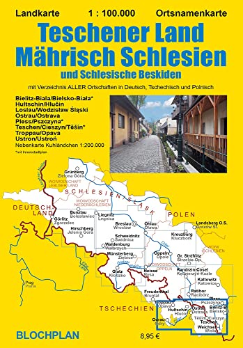 Landkarte Teschener Land/Mährisch Schlesien: und Schlesische Beskiden (Schlesien-Landkarten) von BLOCHPLAN Stadtplanerei