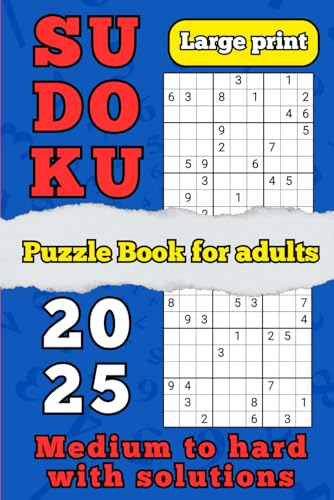 Sudoku: Puzzle book for adults -: large print - medium to hard levels with solutions von Independently published