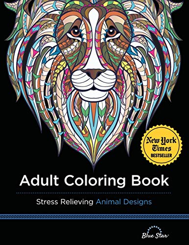 Adult Coloring Book: Stress Relieving Animal Designs von Blue Star Coloring