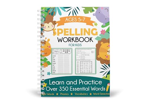 Spelling Workbook for Kids Ages 5-7: Learn and Practice Over 350 Essential Words Including Sight Words and Phonics Activities