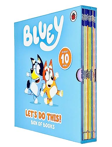 Bluey lets Do This! 10 Picture Books Story Collection Box Set (The Beach, Goodnight Fruit Bat, Butterflies, Bingo, Magic Xylophone, Hammerbarn, The Pool, The Creek, Grannies & Bob Biley)