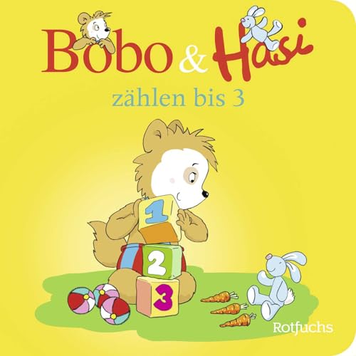 Bobo & Hasi zählen bis 3: Zählen lernen mit Bobo Siebenschläfer | Pappbilderbuch für Kinder ab 2 Jahren