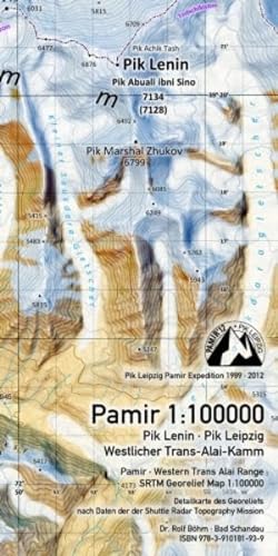 Pamir 1:100 000: Pik Lenin · Pik Leipzig · Westlicher Trans-Alai-Kamm von Kartographischer Vlg Böhm