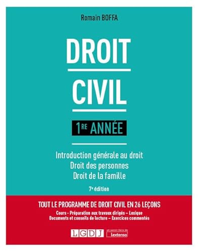 Droit civil 1re année: Introduction générale au droit - Droit des personnes - Droit de la famille