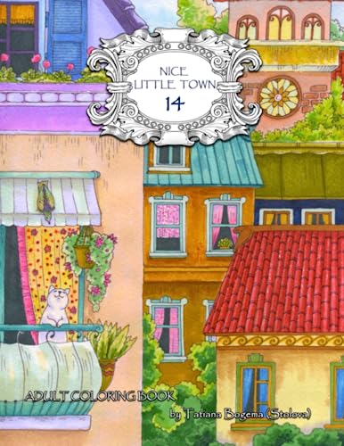 Nice Little Town 14: Adult Coloring Book (Stress Relieving Designes) von Independently published