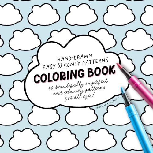 Hand-Drawn, Easy & Comfy Pattern Coloring Book: 40 Beautifully Imperfect and Relaxing Patterns for All Ages von Independently published
