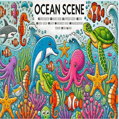 Ocean Scene: Coloring Book for Adults and Kids, Bold and Easy Designs for Relaxation with Sea Life von stanfordpub.com