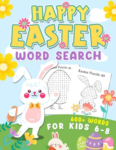 Happy Easter Word Search: Fun Holiday Activity Book For Kids 6-8, Great Easter Gifts ideas