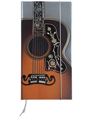 Notizbuch Rock Gold Gitarre blanko Innenseiten