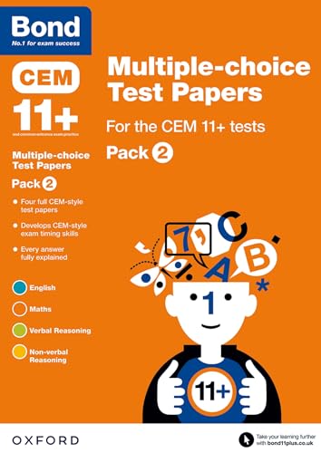 Bond 11+: Multiple-choice Test Papers for the CEM 11+ tests Pack 2: Ready for the 2025 Cambridge Select Insight exam von Oxford Children s Books