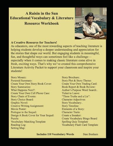 A Raisin in the Sun Educational Vocabulary & Literature Resource Workbook: Vocabulary Crosswords, Word Search, Story Mosaic & Elements of a Story von Independently published