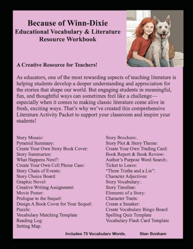 Because of Winn-Dixie Educational Vocabulary & Literature Resource Workbook: Vocabulary, Crosswords, Literature Activities von Independently published