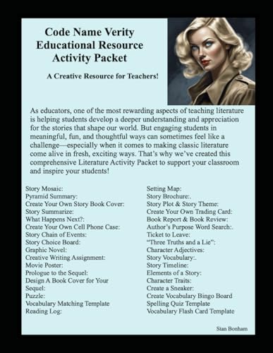 Code Name Verity Educational Resource Activity Packet von Independently published