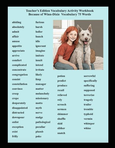 Teacher’s Edition Vocabulary Activity Workbook Because of Winn-Dixie Vocabulary 75 Words von Independently published