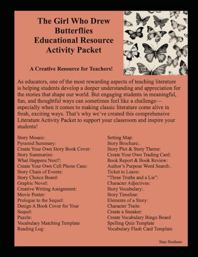 The Girl Who Drew Butterflies Educational Resource Activity Packet von Independently published