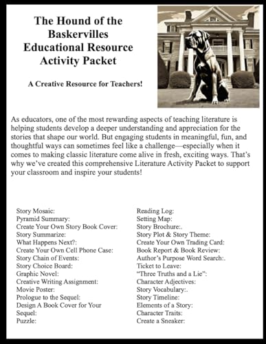 The Hound of the Baskervilles Educational Resource Activity Packet von Independently published