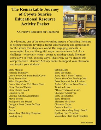 The Remarkable Journey of Coyote Sunrise Educational Resource Activity Packet von Independently published