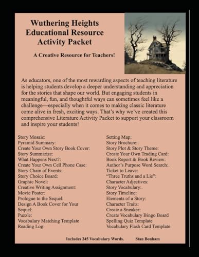 Wuthering Heights Educational Resource Activity Packet: A Creative Resource for Teachers! von Independently published