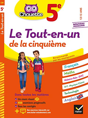 Chouette - Le Tout-en-un 5e: cahier de révision et d'entraînement dans toutes les matières von HATIER