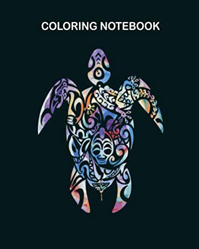 Coloring Book: colorful turtle maori tattoo marine animal gift 64 pages - 8 x 10 inches