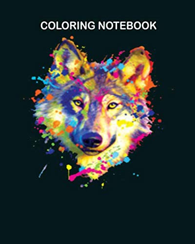 Coloring Book: wolf neon bright colors animal lovers 64 pages - 8 x 10 inches von Independently published