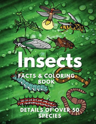 Insects: Facts & Coloring Book: Activity Book for Children Aged 2 to 16 Years (Animal Facts and Coloring) von Independently published