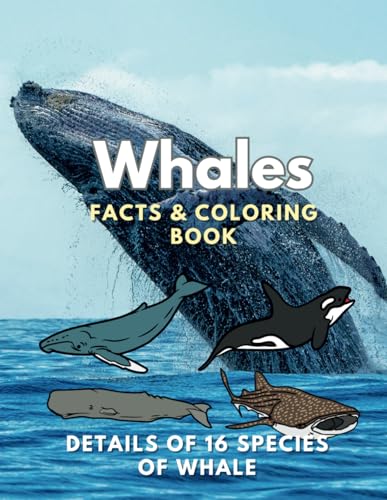 Whales: Facts & Coloring Book: Fun Facts and Colouring Activity Book for Children Aged 2 to 16 Years (Animal Facts and Coloring) von Independently published