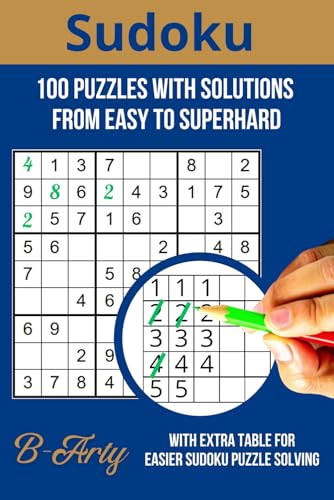 100 Sudoku Puzzles with Solutions: from Easy to Superhard for adults von Independently published