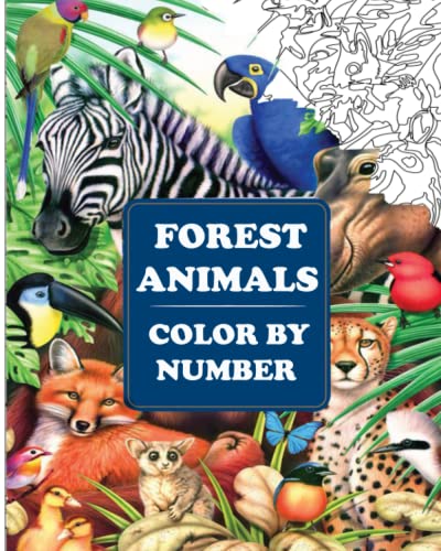 Forest Animals Color by Number: An Adult Coloring Book with Fun, Easy, and Relaxing Coloring Pages (Color by Number Coloring Books for Adults) von Independently published