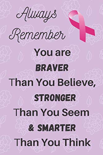 Always Remember, You are Braver Than You Believe, Stronger Than You Seem & Smarter Than You Think: Breast Cancer Awareness Journal and Notebook For Women, 120 Lined Pages, 6*9'' Dimensions.